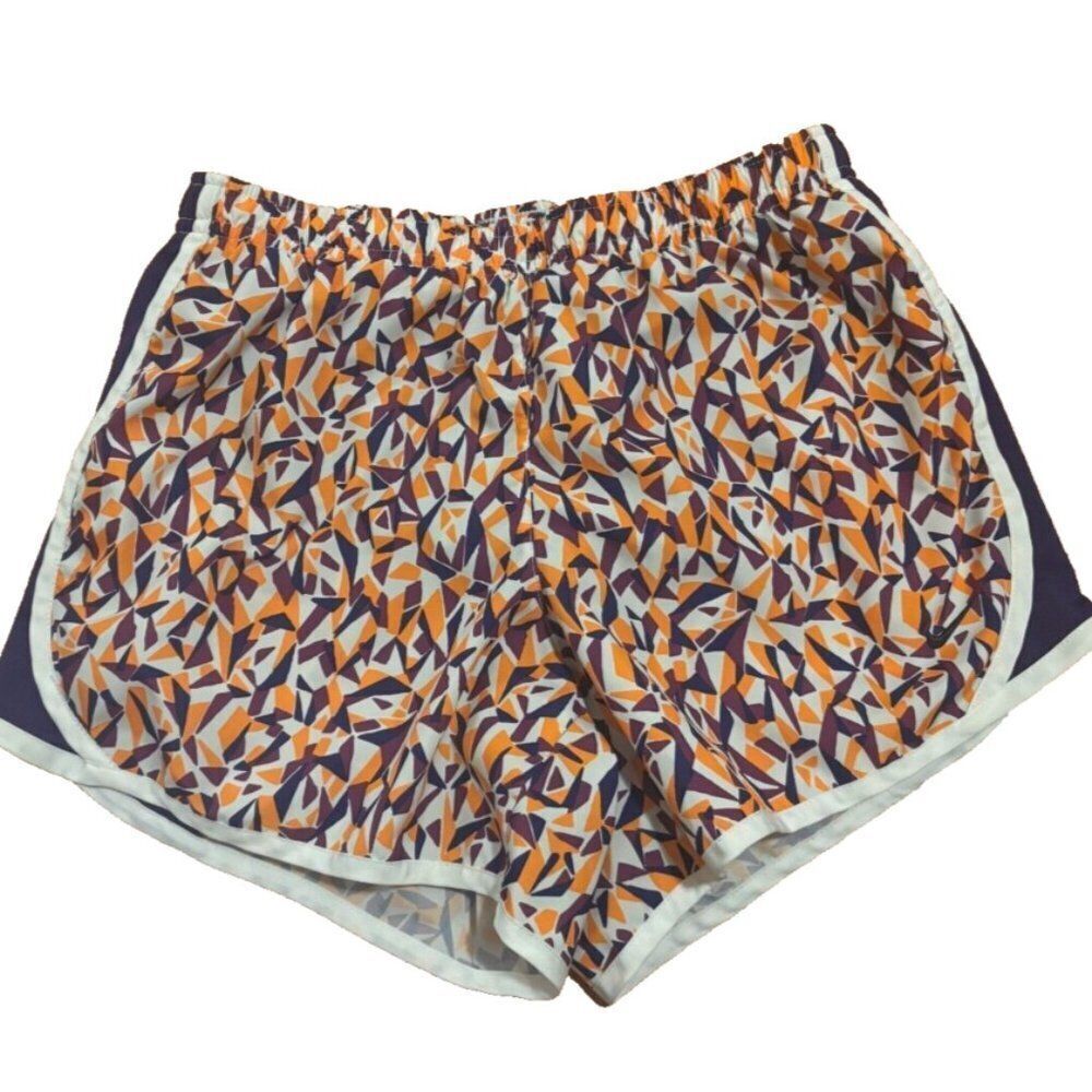 Nike Tempo Big Kids Girls Running Shorts Sz XL Purple/Orange Geometric - Picture 2 of 7